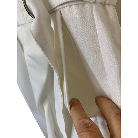 Glamorous White High Neck Romper S Summer Slit Back Elastic Waist New RA10077 - Picture 7 of 9